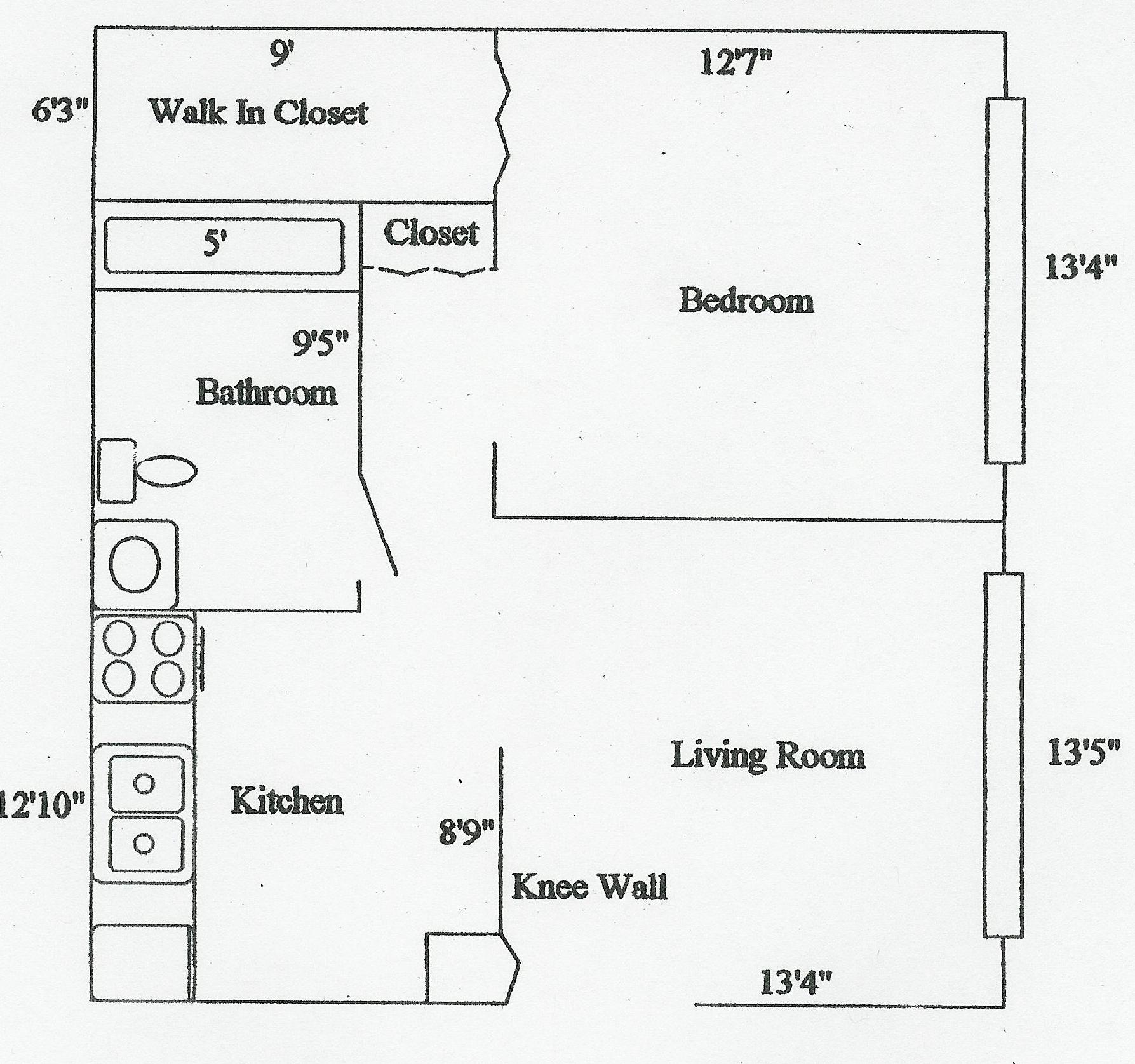 studio apartment floor plan